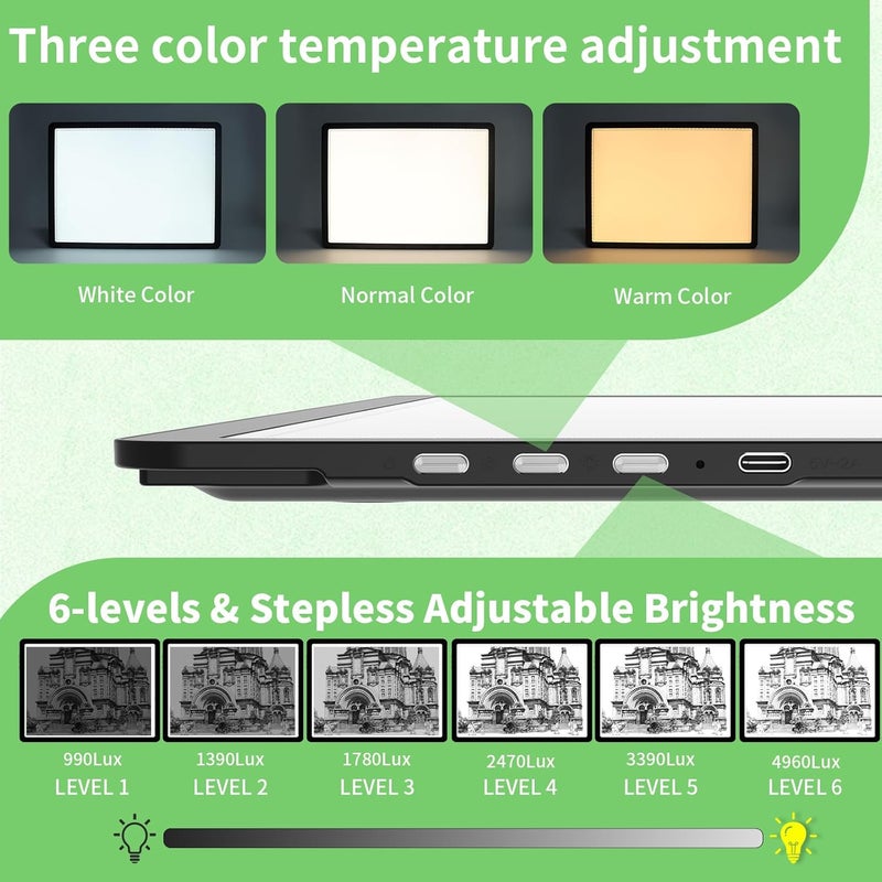Phylosal Rechargeable A2 Light Pad for Diamond Painting 25.2''x18.4'', Magnetic Tracing Light Box for Drawing, Diamond Art Light Board with Side Button, Wireless LED Light Table for Sketching, Design - Image 4